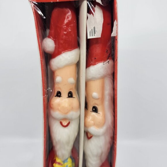 Vintage Santa Claus Christmas Sculpture Candles 10 in Lot of 4 Red White - Picture 2 of 11
